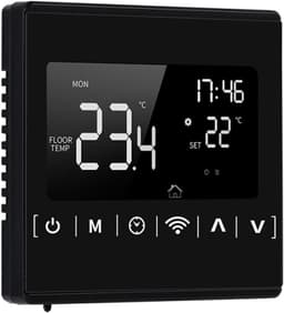 Slimme Thermostaat - Temperatuur Controller - Verwarming Regelen - App Bediening - 85 x 85 mm - Zwart Frame — thumbnail 1