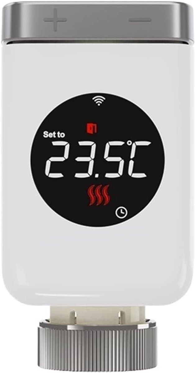 Slimme Thermostaatkop - Radiatorkraan Actuator - Verwarming Regelen - Wifi Afstandsbediening - M30x1.5mm - Wit — afbeelding 1