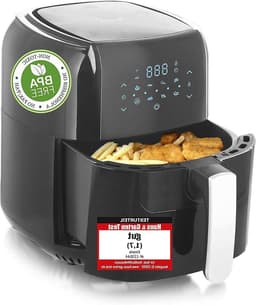 Heteluchtfriteuse - Airfryer Frituurpan - Gezond Frituren - Snel Luchtsysteem - 55 Liter - Zwart — thumbnail 1