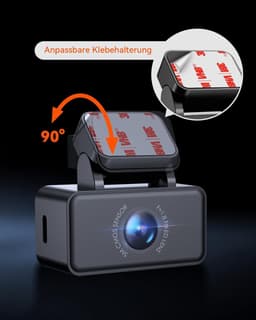 Dashcam voor auto - Zwart - 2,7K resolutie - Achtercamera met Super Nachtzicht en WDR - Voor Auto en SUV — thumbnail 4