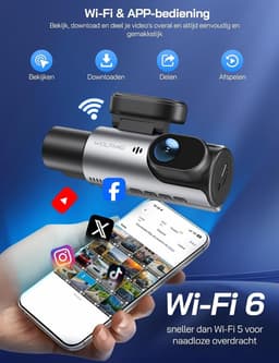 Dashcam voor auto - Zwart - 3-kanaals met 3 IPS-schermen - 4K en nachtzichtcamera - Voor voor-, achter- en binnenopname — thumbnail 4