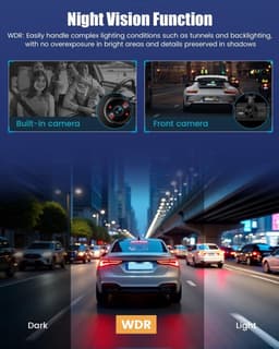 Dashcam voor auto - Zwart - 3 inch IPS-display - 4-kanaals 1080p Autocamera met Nachtzicht en G-sensor — thumbnail 4
