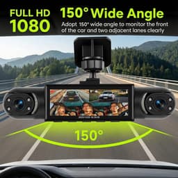 Dashcam voor auto - Zwart - 7 x 14 x 10 cm - 4-kanaals 360 graden bewaking - Met nachtzicht en achteruitrijhulp — thumbnail 4