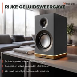 HiFi speakers - Audizio KS12 - Actieve speakerset - HDMI en Bluetooth - Ambient light - 80W - Zwart — thumbnail 5