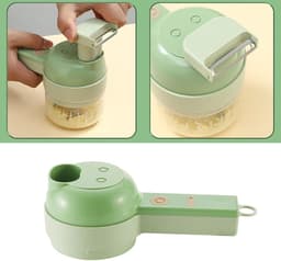 Elektrische Groentesnijder - Keukenmachine - Snel koken - 4-in-1 functie - 20.5 x 9.5 cm - Grijs — thumbnail 5