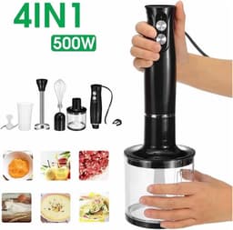 Elektrische Keukenmixer - Handmixer Deegmixer - Ingrediënten Verwerken - 4-in-1 Multifunctioneel - 500W - One Color — thumbnail 3