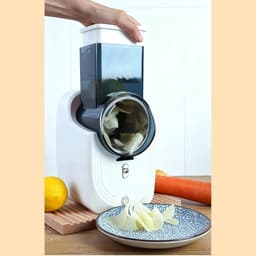 Elektrische Rasp - Keuken Snijmachine - Maaltijdvoorbereiding - Drie Snij Kegels - 15x18x15 cm - Wit — thumbnail 3