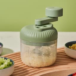 Handmatige Keukenmachine - Keukenhakker Zwengel - Snel Ingrediënten Snijden - 3 Snelheidsniveaus - 15 x 10 x 15 cm - Groen — thumbnail 4