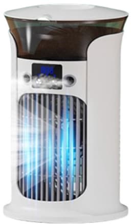Mobiele airco Luchtkoeler - Luchtkoelerventilator - Verdampingskoeler-aircooler-luchtkoeler- Stille werking oscillatie - 3 snelheidsstanden - Watertank van 880 ml - Koelventilator voor slaapkamers, kantoren en woningen - 15,3 x 20,5 cm - Wit — thumbnail 1