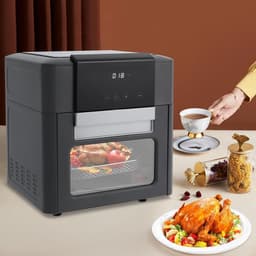 Heteluchtfriteuse Oven - Mini Oven - Gezond Koken - 12 Programma's - 12 Liter - Grijs — thumbnail 5