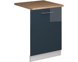 Vaatwasserfront - Keukenpaneel - Keuken Inrichten - Soft-close scharnieren - 60 cm breed - Donkerblauw hoogglans