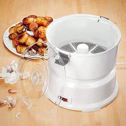 Elektrische Aardappelschilmachine - Keukenapparaat - Grote Hoeveelheden Schillen - Handsfree Werking - 1 Kg Capaciteit - Wit — thumbnail 1