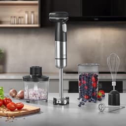 SnelShoppen - Draadloze 4-in-1 Staafmixerset, Pureer, Hakmolen, Garde, Melkopschuimer, Traploze Snelheid 6.000-13.000 rpm, Keukenaccessoire, Multifunc — thumbnail 4