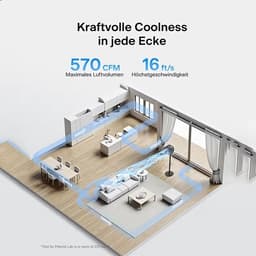 Convectieturbine circulatie vloerventilator voor het hele huis, 4,88 m/s, afstandsbediening, timer, meerdere standen, hoog/laag modus. — thumbnail 2