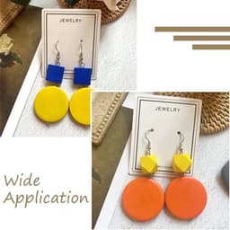 Set van 50 platte ronde houten kralen van 25 x 5 mm in natuurlijke, onafgewerkte staat voor creatieve knutselprojecten en sieraden maken — thumbnail 5
