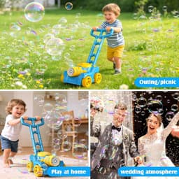 SnelShoppen - Bubble Machine voor Peuters - Automatische Bellenblaasmachine in Grasmaaier Design - Ideaal voor Buiten Speelplezier - Perfect voor Verj — thumbnail 2