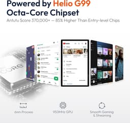 SnelShoppen - 15.6 inch Android tablet met Helio G99, 6GB RAM, 128GB ROM, FHD IPS display, 12000mAh batterij en 32MP camera - Perfect voor werk, enter — thumbnail 3