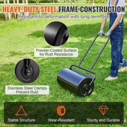 Grondwals – Gazonwals – Graswals – Tuinwals – Gazonroller – 60,96 cm Breedte – Zware Stalen Constructie – 49,21 L Vulcapaciteit – Ergonomisch Handvat – Makkelijk Vullen en Legen — thumbnail 5