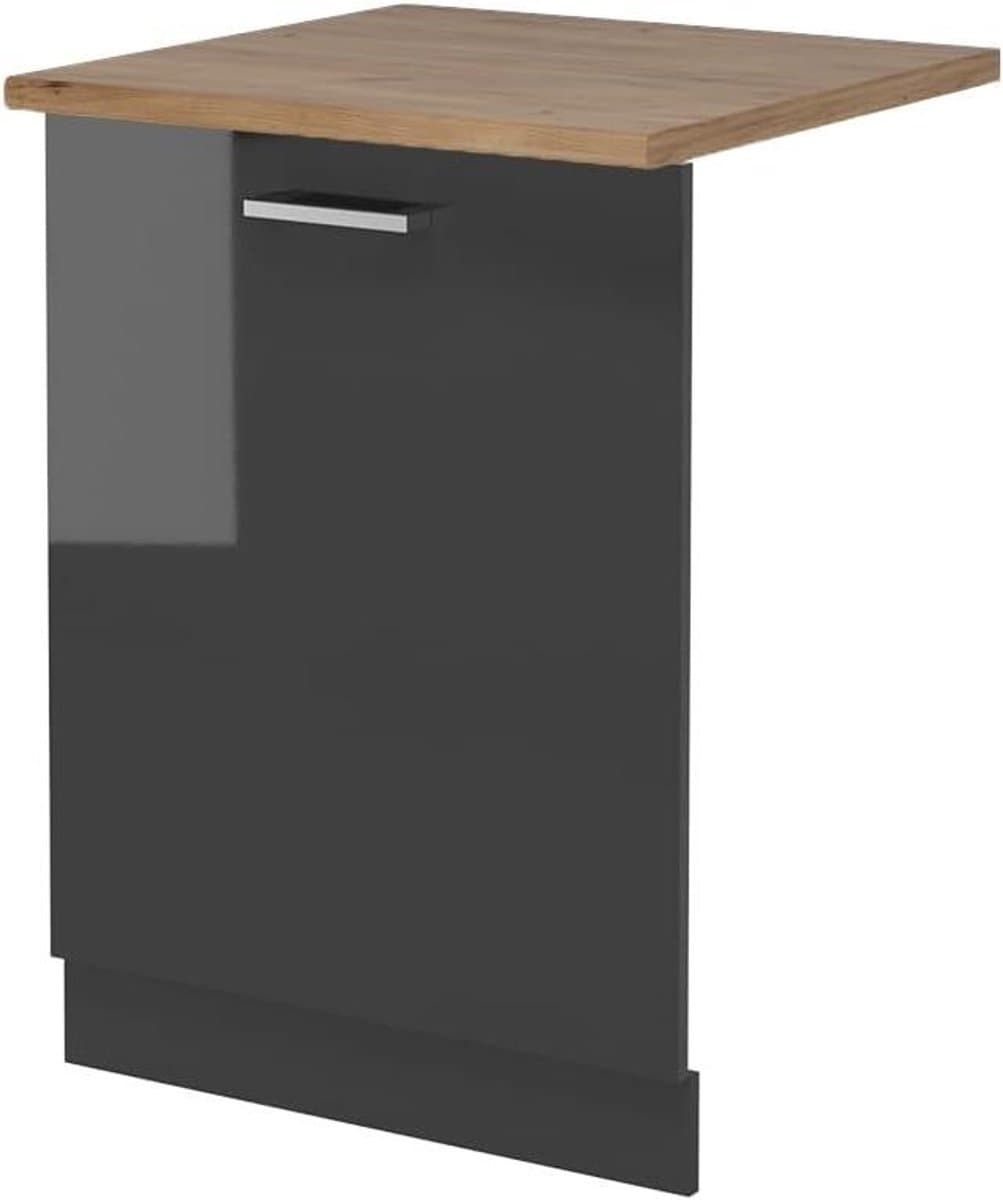 Vaatwasserpaneel - Keukenfront - Keuken Inrichten - Interne Bediening - 60 cm - Antraciet Hoogglans — afbeelding 1