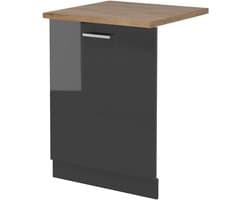 Vaatwasserpaneel - Keukenfront - Keuken Inrichten - Interne Bediening - 60 cm - Antraciet Hoogglans
