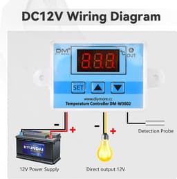 Digitale Temperatuurregelaar DC 12V Thermostaat voor Verwarming en Koeling met NTC Sensor — thumbnail 4