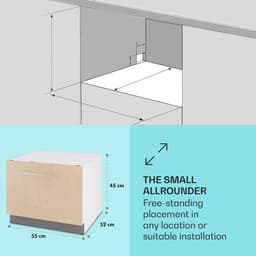 Klarstein Vaatwasser Mini voor 6 Gedecke, Leiser inbouw vaatwasser klein met 6 spoelprogramma's, Kleiner Tisch vaatwasser voor Zuhause kantoor Camping, vaatwasser Mini met Wasseranschluss - Vaatwasmachine Afwasmachine - 6 Maatgedekken 52 cm 1380W — thumbnail 3