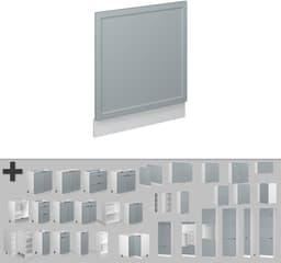 Vaatwasser Paneel - Keukenfront Frontpaneel - Keuken Afwerking - Soft-close Scharnieren - 60 cm Breed - Licht Blauw-Grijs — thumbnail 4