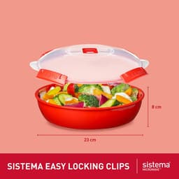 Solidchoice - Magnetron Bord 1,3 L in Rood voor Snelle Maaltijden — thumbnail 3