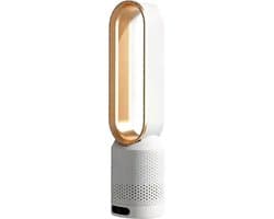 Casalora Ventilator Staand - Bladloze Ventilator 58 cm - Luchtcirculator met Afstandsbediening, 8 Snelheden, 90° Oscillatie, Timer en Luchtzuivering – Veilig en Comfortabel voor Woonkamer, Slaapkamer en Kantoor - Goud