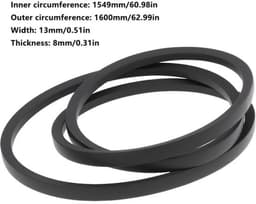 Aandrijfriem Perfecte compatibiliteit - Vervangonderdeel GX26401 - Nauwkeurige afmetingen 1549 x 13 x 8 mm - Duurzaam rubber - Geschikt voor John Deere ZTrak - Grasmaaier Riem — thumbnail 2
