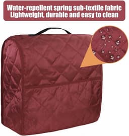 Keukenmixerhoes - Apparaatbeschermer - Keuken Organizer - Water- en Stofdicht - 4.5-5 Liter - Wijnrood — thumbnail 5