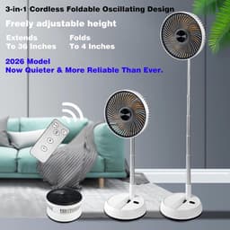 Statiefventilator - Zomerkoeling - Staande ventilator - Stille Draagbare Staande Ventilator - Slaapkamer ventilator - Verstelbare ventilator - Stille ventilator - Draaibare kop — thumbnail 4