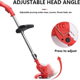 Elektrische Grasmaaier - Draadloos model - Gazon Onderhoud - Inclusief 3 soorten bladen - 30 cm snijbreedte - Rood — thumbnail 5