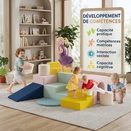 Motoriek voor baby's, 8 stuks, klimspeelgoed, bouwstenen van schuim met afneembare en wasbare fluwelen hoezen, educatief speelgoed voor kleuters en kleuters — thumbnail 5