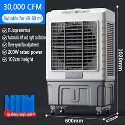 Mobiele Airco - Luchtkoeler Ventilator - Ruimte Koelen - Zonder Afvoerslang - 102cm - Mechanisch — thumbnail 2