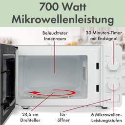 Magnetron met oven - Compacte oven - Snel maaltijden - 6 vermogensstanden - 20 liter inhoud - Wit — thumbnail 3