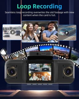 SnelShoppen - 4-kanaals 360° Auto Dashcam - 1080p Voor- en Achtercamera - 2 Inch Scherm - Verstelbare Zijcamera's - IR Nachtzicht - Loop-opname - G-se — thumbnail 4