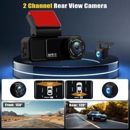 SnelShoppen - 4K Dashcam Voor en Achter, 4K+2K FHD Auto Camera met GPS, ADAS, APP, 150° Groothoek, Nachtzicht, G-sensor, Lusopname, 24/7 Parkeren — thumbnail 2