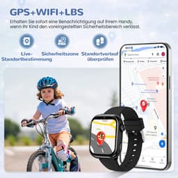 FOSMET 4G Smartwatch Kinderen - 2026 - GPS Horloge Kind met Telefoonfunctie - 1,83 Inch - SOS Knop & Videobellen - Dubbele Camera 3 MP - 1000mAh - Voor 4-12 Jaar - Voor Jongens en Meisjes - Android & iOS - Zwart — thumbnail 5