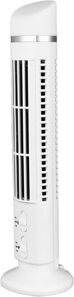Bladloze Torenventilator - Draagbare Ventilator - Bureau Verkoeling - Geïntegreerde Verlichting - 10x11x39 cm - Wit — afbeelding 1