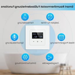 Slimme thermostaat - Kamerthermostaat vloerverwarming - Energie besparen - App en spraakbesturing - 55 mm standaard - Wit — thumbnail 1