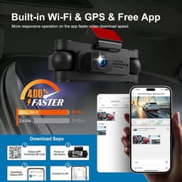 360° 4-Kanaals Dashcam - Zwart - Ultra HD Opname - Slimme Connectiviteit - Voor Auto's — thumbnail 2