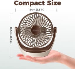 Solvix tafel ventilator geluidloos - USB Desk Fan - Zwart - Krachtige Luchtstroom - Stil in Gebruik - Voor Thuis en Kantoor — thumbnail 2