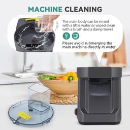 Elektrische Groentesnijder - Keukenmachine Hakmolen - Snelle Voedselbereiding - Multifunctioneel Snijden Hakken - 350 mm Hoogte - Zilver Grijs — thumbnail 2
