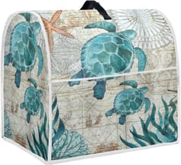 Mixerhoes Keukenapparaat - Keukenmachine Cover Organizer - Keuken Organiseren - Met Opbergvakken - 37.5x27.5x43.5 cm - Vintage Zeeschildpad — thumbnail 1