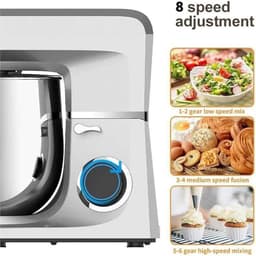 Standmixer Keuken - Keukenmachine Mixen - Bakken en Koken - 7 Snelheden Krachtig - 5 Liter Kom - Wit — thumbnail 3