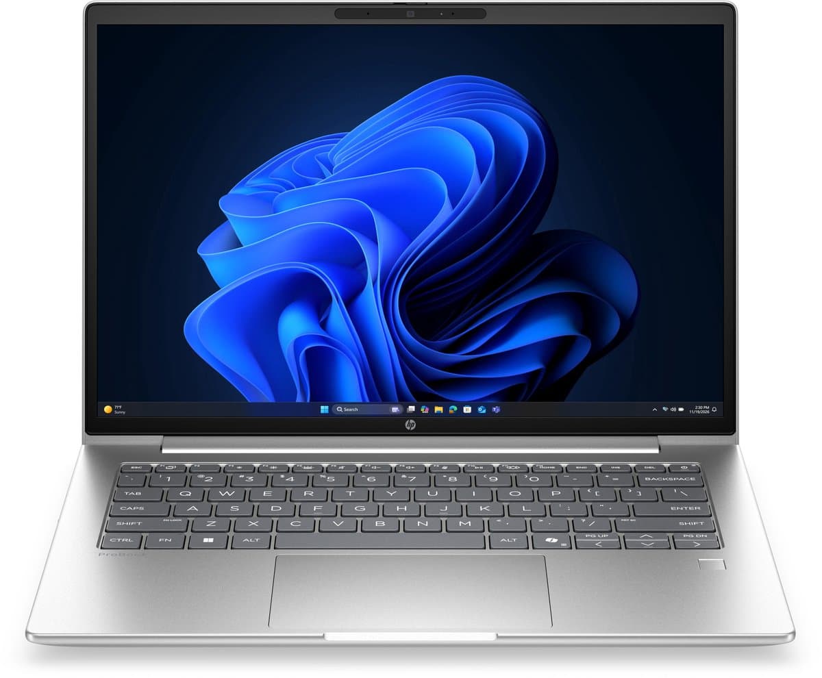 HP ProBook 4 G2a AI AMD Ryzen™ 5 230 Laptop 35,6 cm (14) WUXGA 16 GB DDR5-SDRAM 512 GB SSD Wi-Fi 7 (802.11be) Windows 11 Pro Zilver QWERTY — afbeelding 1