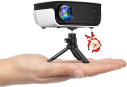 7500 liter, draagbare thuisbioscoop, ondersteunt 1080p Full HD [scherm inclusief] videobeamer compatibel met smartphone/tv-stick/PS5/PC/laptop — thumbnail 1
