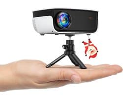 7500 liter, draagbare thuisbioscoop, ondersteunt 1080p Full HD [scherm inclusief] videobeamer compatibel met smartphone/tv-stick/PS5/PC/laptop