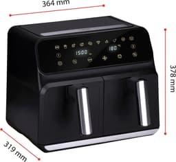 Dubbele Heteluchtfriteuse - Airfryer XXL - Gezond Frituren - Sync Finish Functie - 8 Liter - Zwart — thumbnail 5